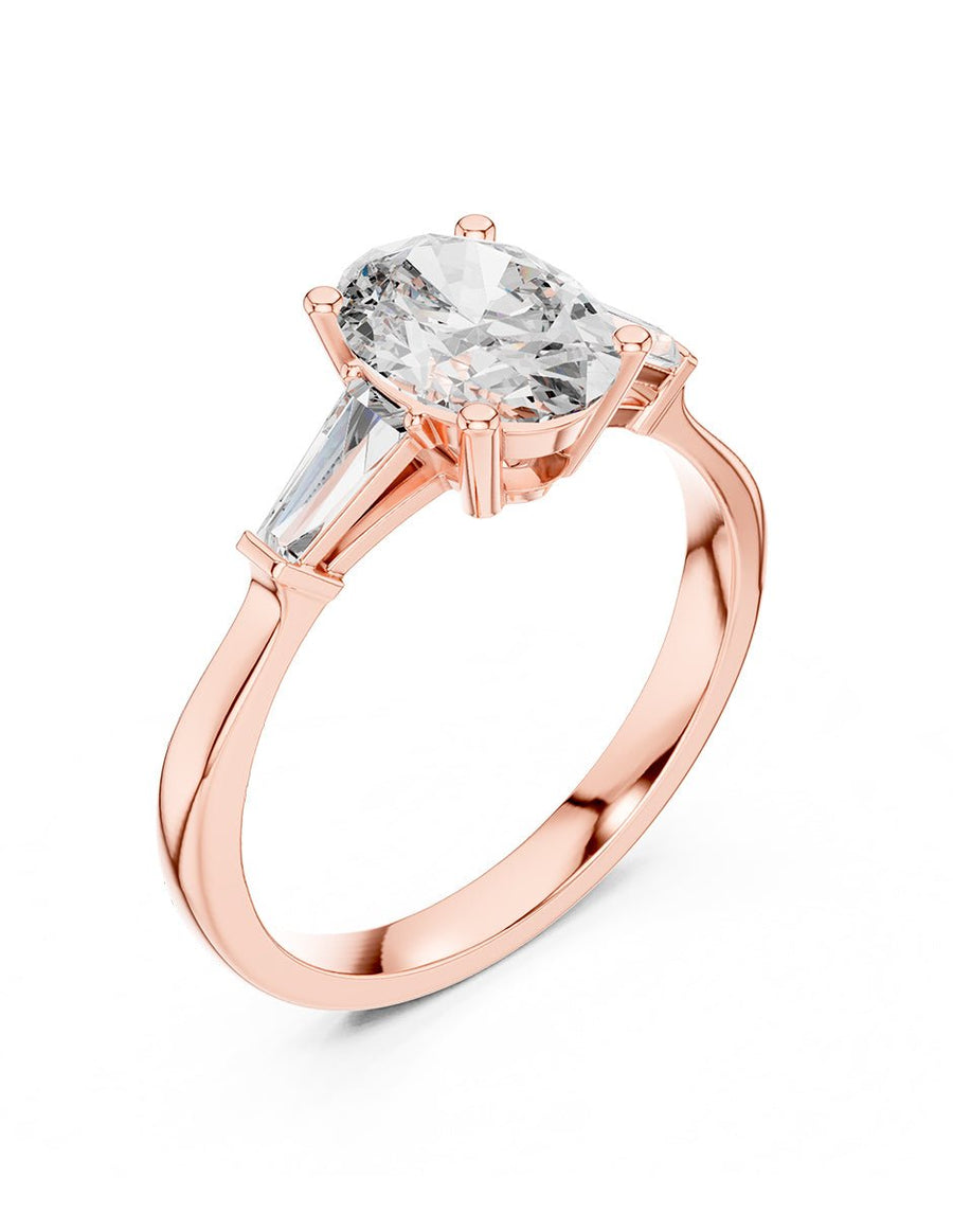 Anillo de compromiso - tres piedras - AMORE504-OV-LG