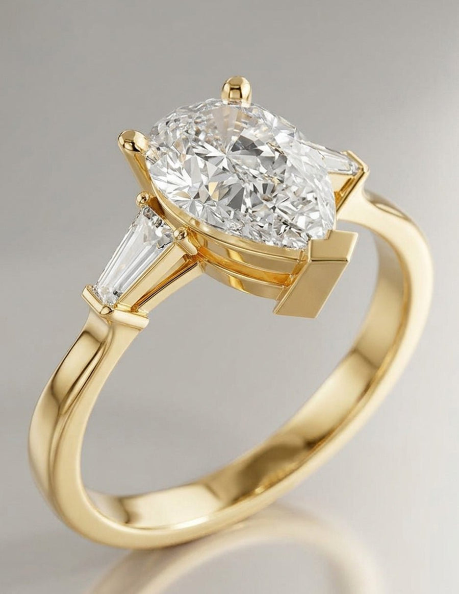 Anillo de compromiso - tres piedras - AMORE504-PE-LG