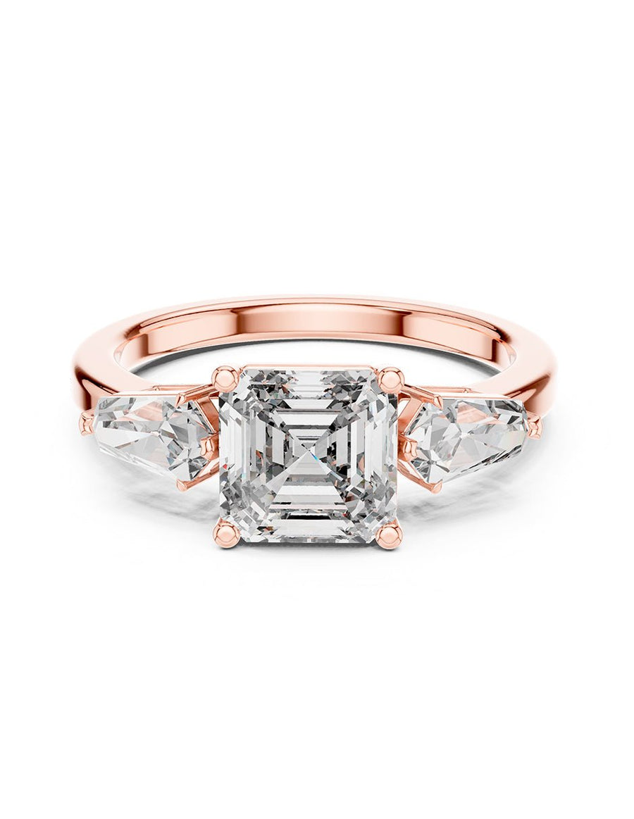Anillo de compromiso - tres piedras - AMORE505-AS-LG