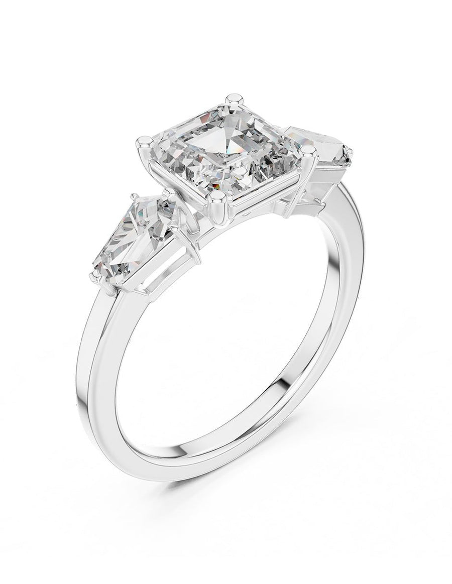 Anillo de compromiso - tres piedras - AMORE505-AS-LG