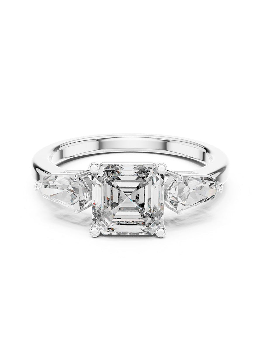 Anillo de compromiso - tres piedras - AMORE505-AS-LG
