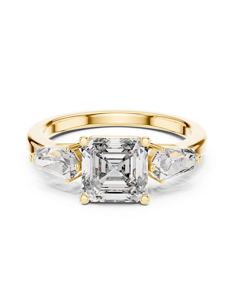 Anillo de compromiso - tres piedras - AMORE505-AS-LG