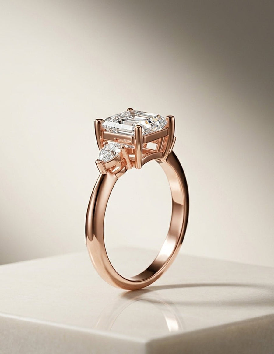 Anillo de compromiso - tres piedras - AMORE506-AS-LG