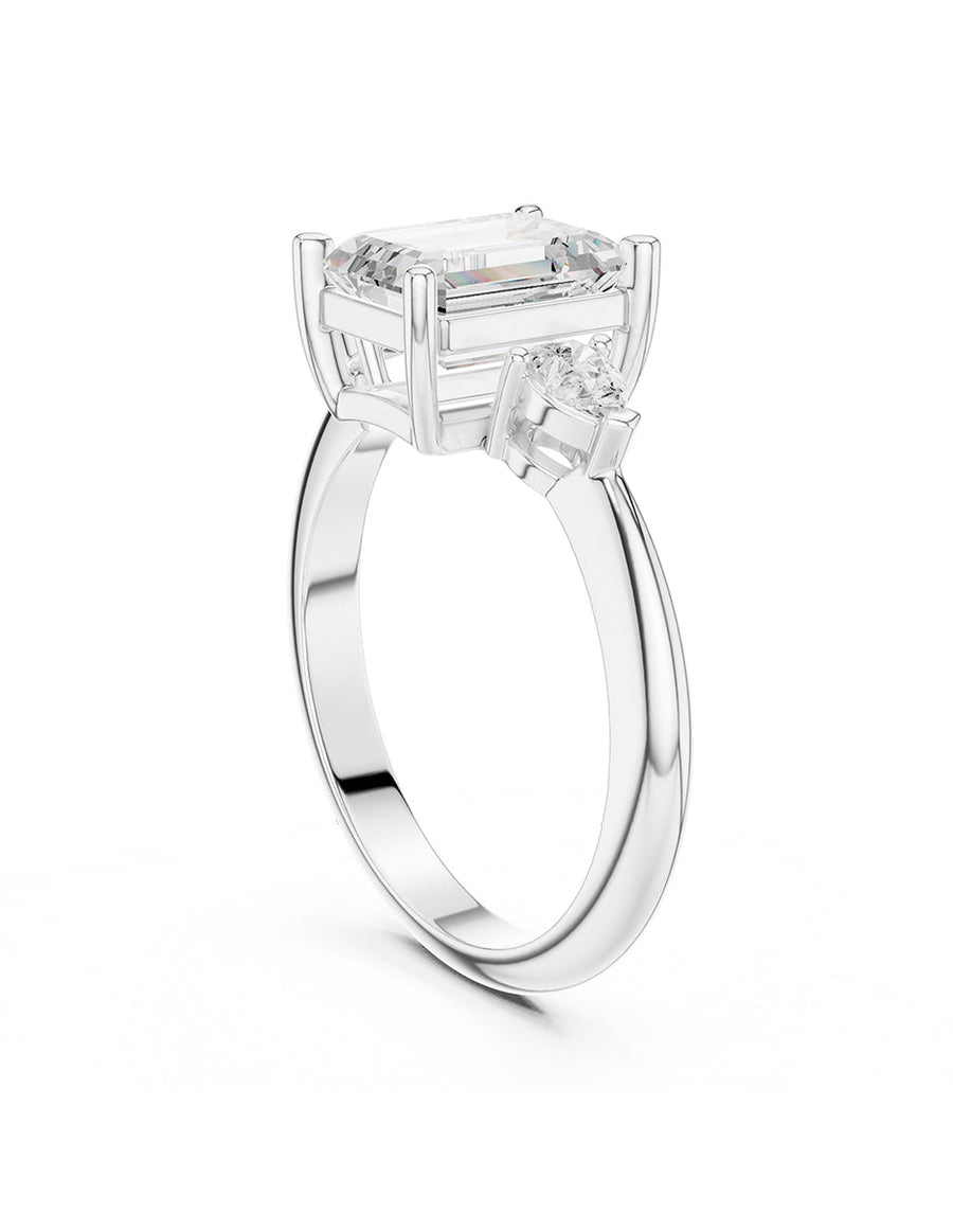 Anillo de compromiso - tres piedras - AMORE506-EM-LG