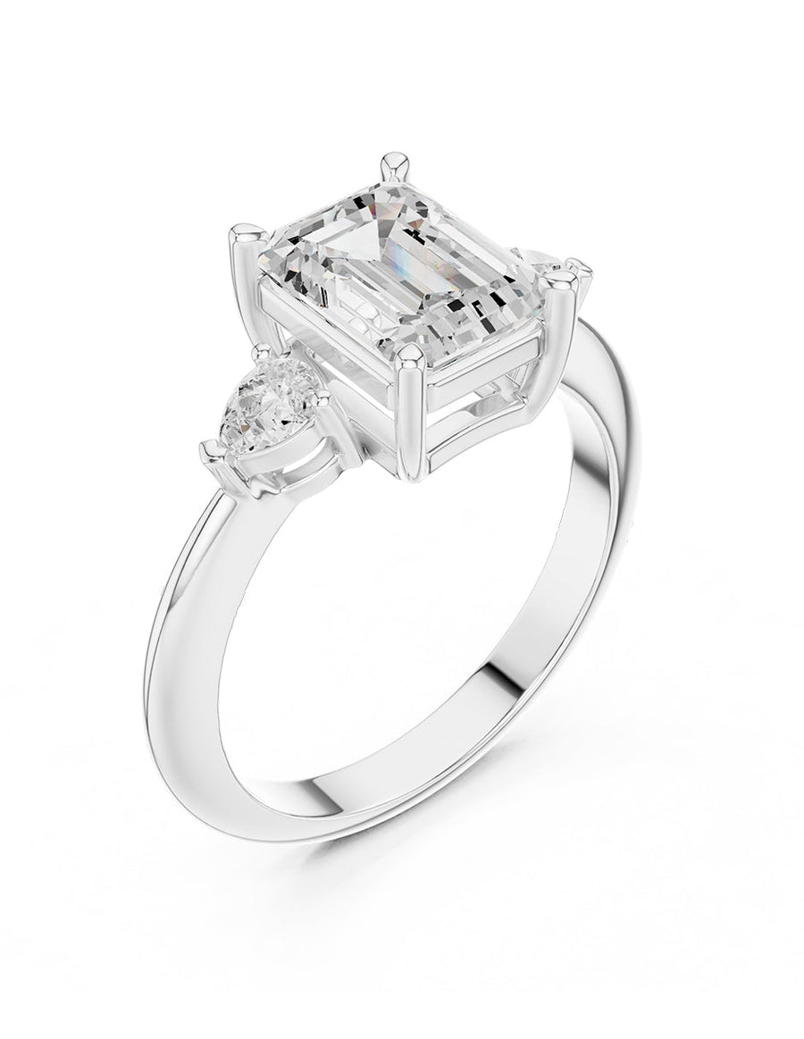 Anillo de compromiso - tres piedras - AMORE506-EM-LG