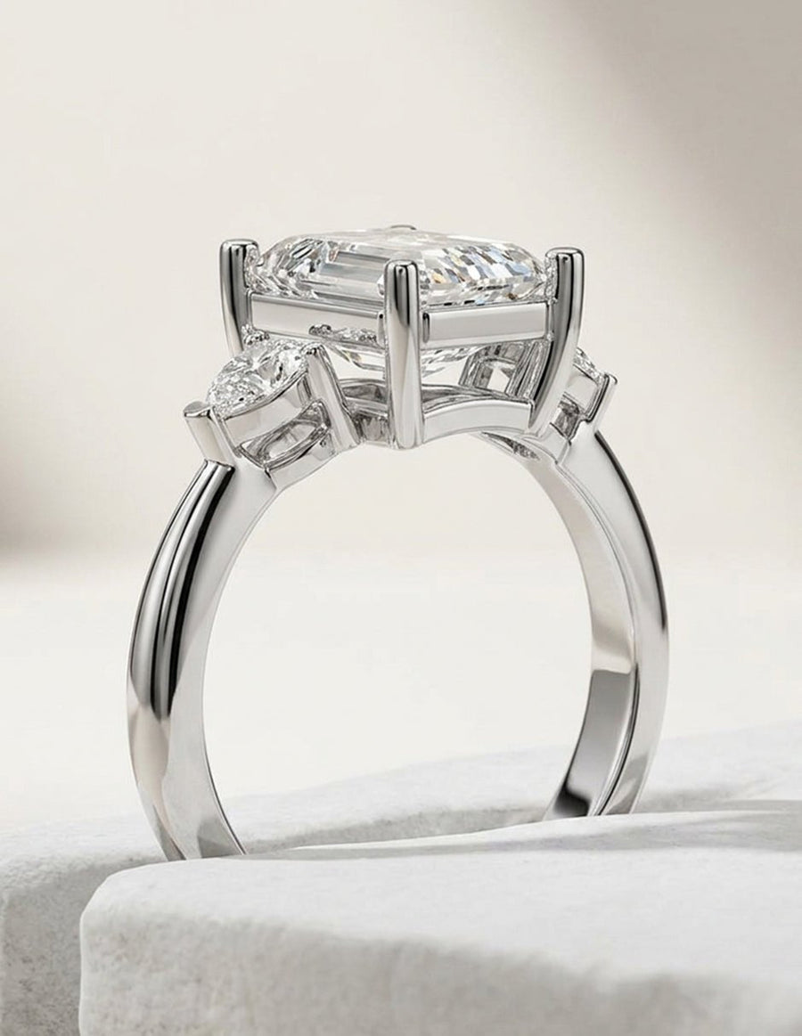 Anillo de compromiso - tres piedras - AMORE506-EM-LG