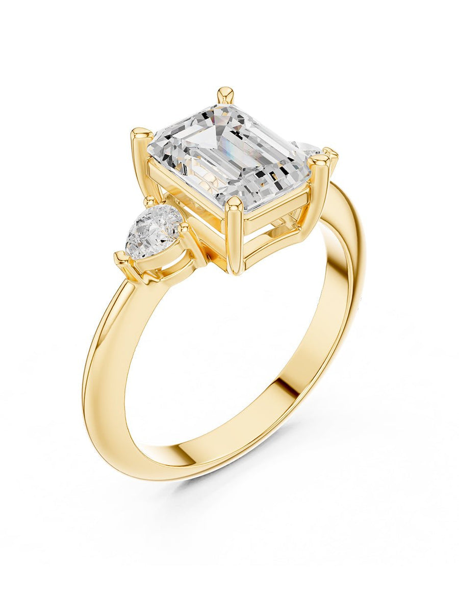 Anillo de compromiso - tres piedras - AMORE506-EM-LG