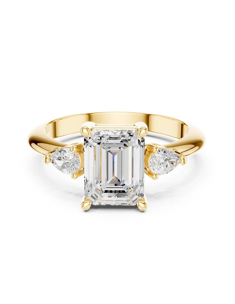 Anillo de compromiso - tres piedras - AMORE506-EM-LG