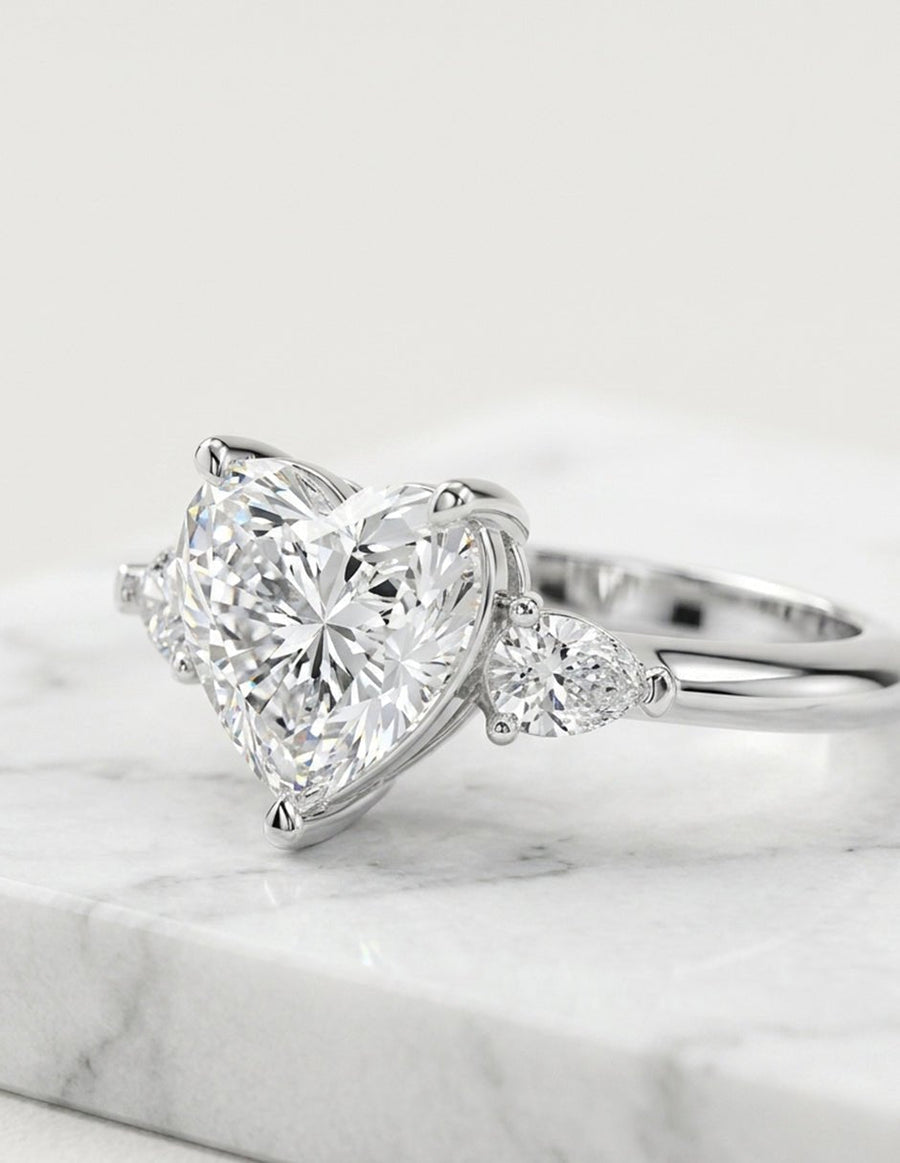 Anillo de compromiso - tres piedras - AMORE506-HE-LG