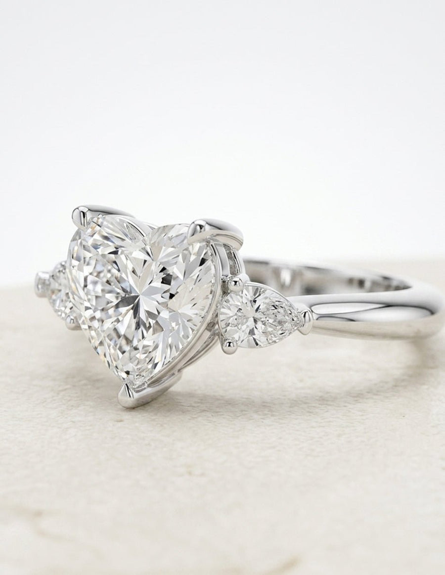 Anillo de compromiso - tres piedras - AMORE506-HE-LG