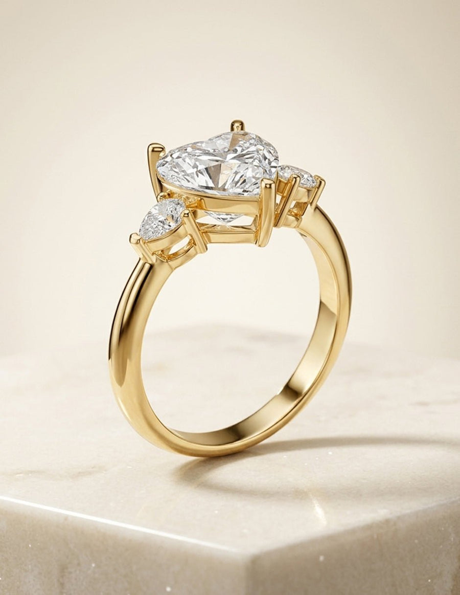 Anillo de compromiso - tres piedras - AMORE506-HE-LG