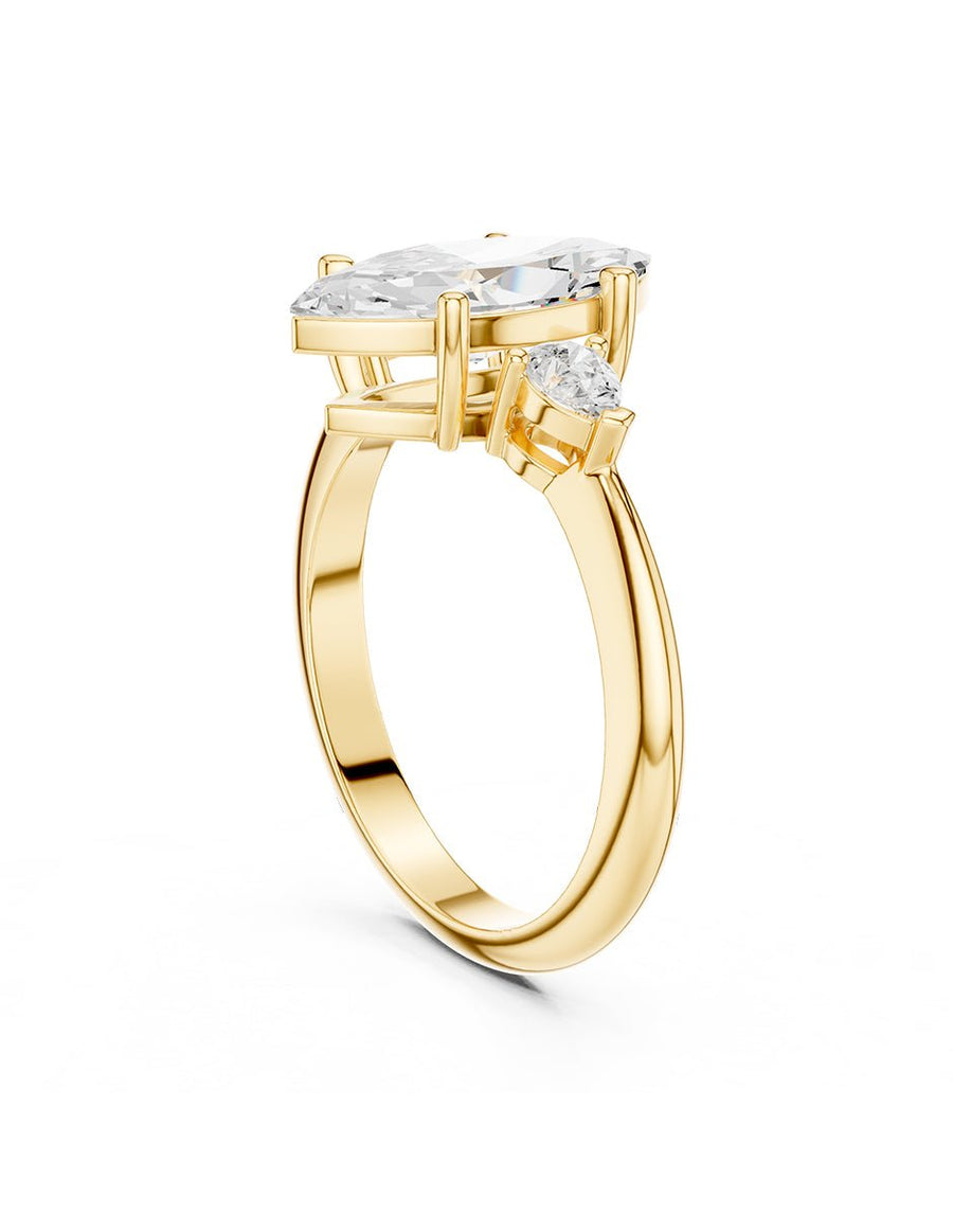 Anillo de compromiso - tres piedras - AMORE506-MQ-LG
