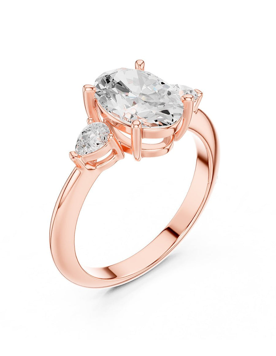 Anillo de compromiso - tres piedras - AMORE506-OV-LG