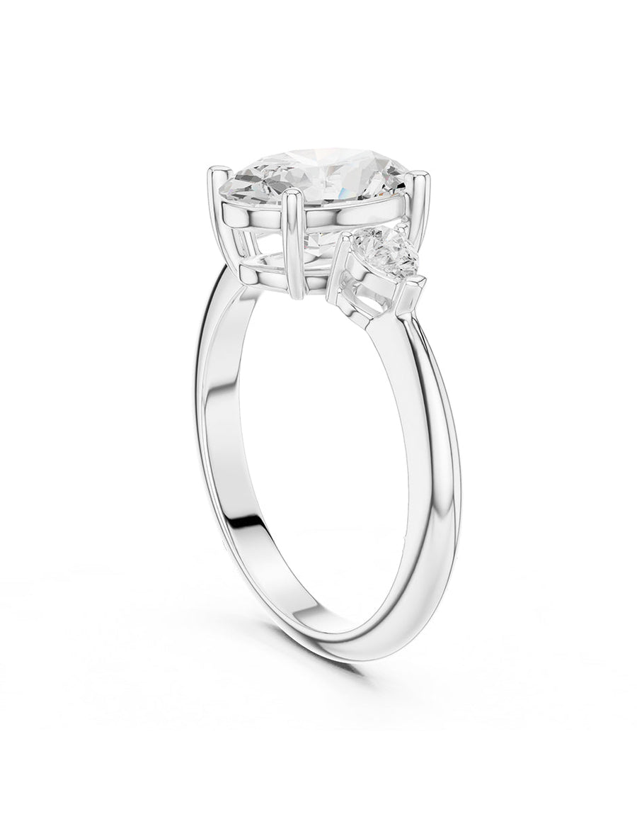 Anillo de compromiso - tres piedras - AMORE506-OV-LG
