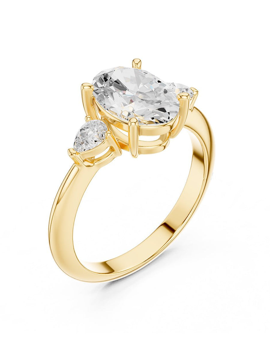 Anillo de compromiso - tres piedras - AMORE506-OV-LG