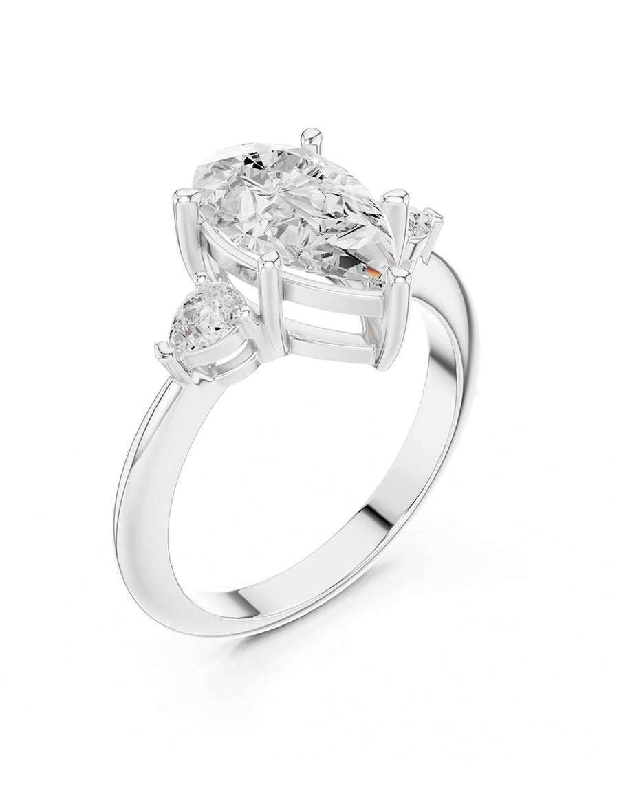 Anillo de compromiso - tres piedras - AMORE506-PE-LG