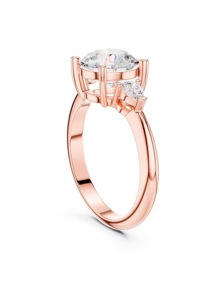 Anillo de compromiso - tres piedras - AMORE506-RD-LG