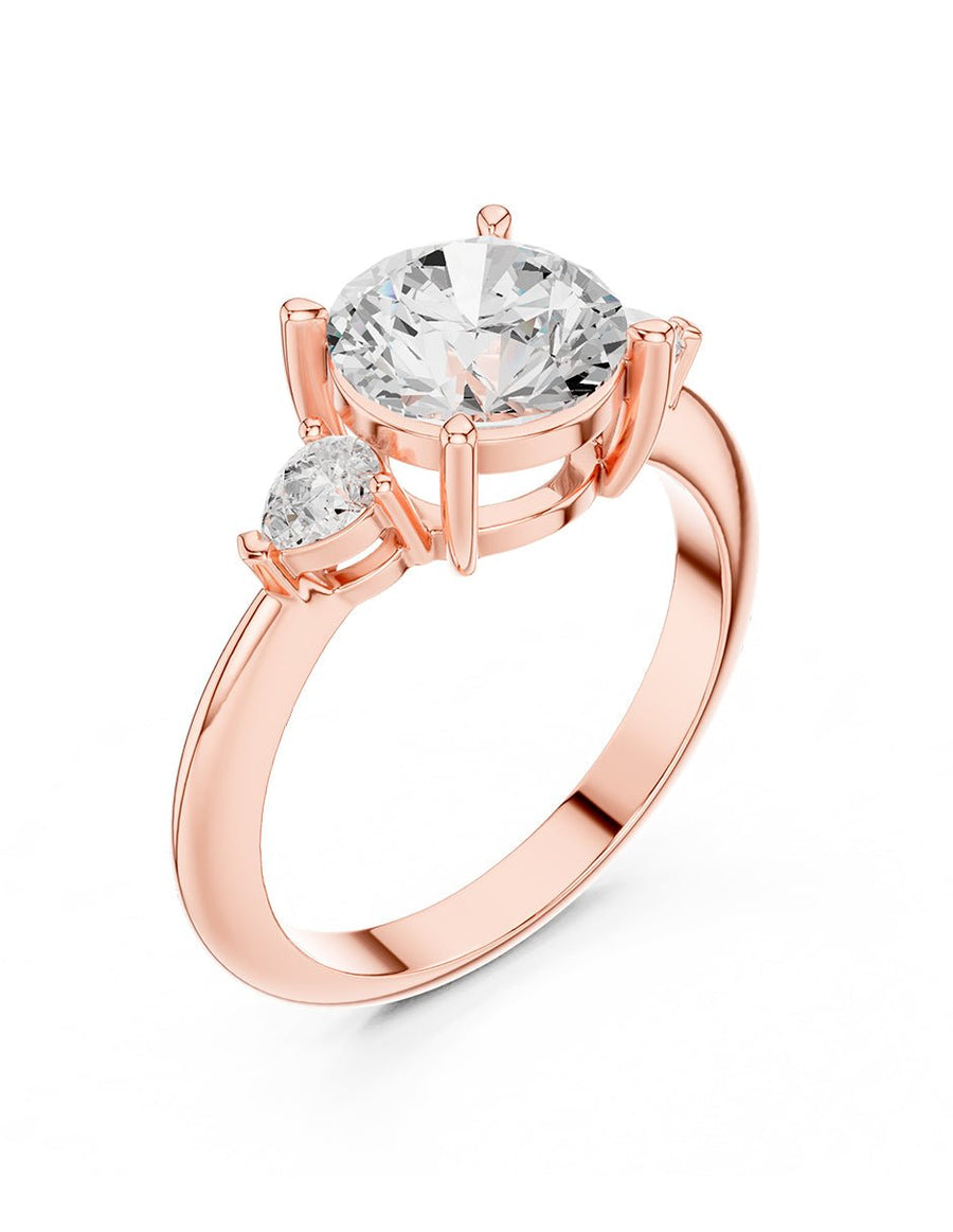 Anillo de compromiso - tres piedras - AMORE506-RD-LG