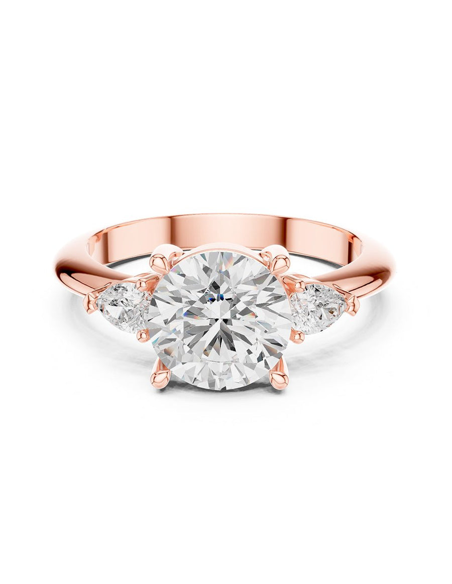 Anillo de compromiso - tres piedras - AMORE506-RD-LG