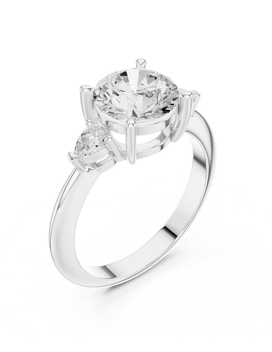 Anillo de compromiso - tres piedras - AMORE506-RD-LG