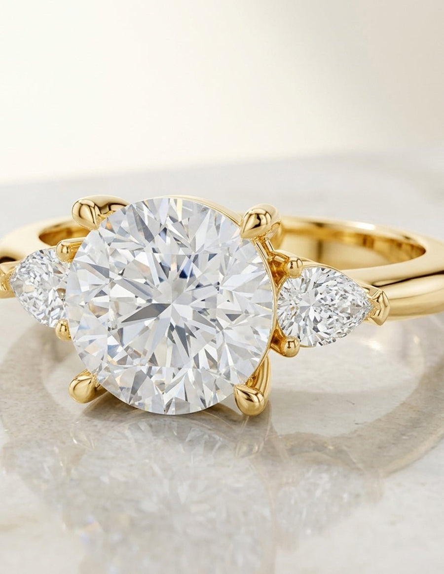 Anillo de compromiso - tres piedras - AMORE506-RD-LG