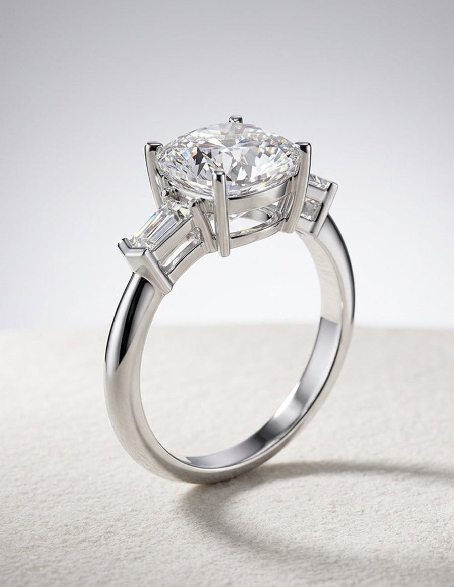 Anillo de compromiso - tres piedras - AMORE507-CU-LG