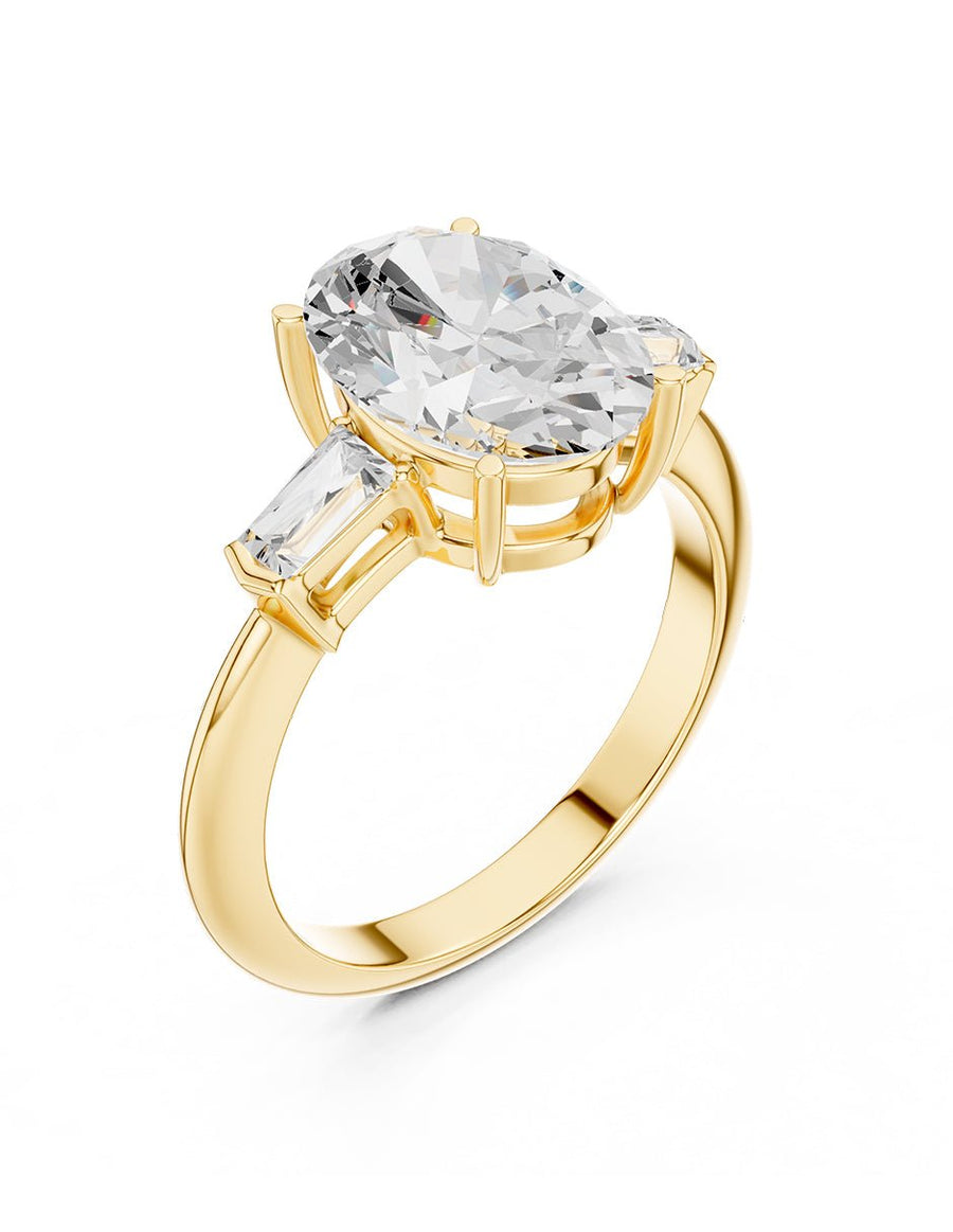 Anillo de compromiso - tres piedras - AMORE507-OV-LG
