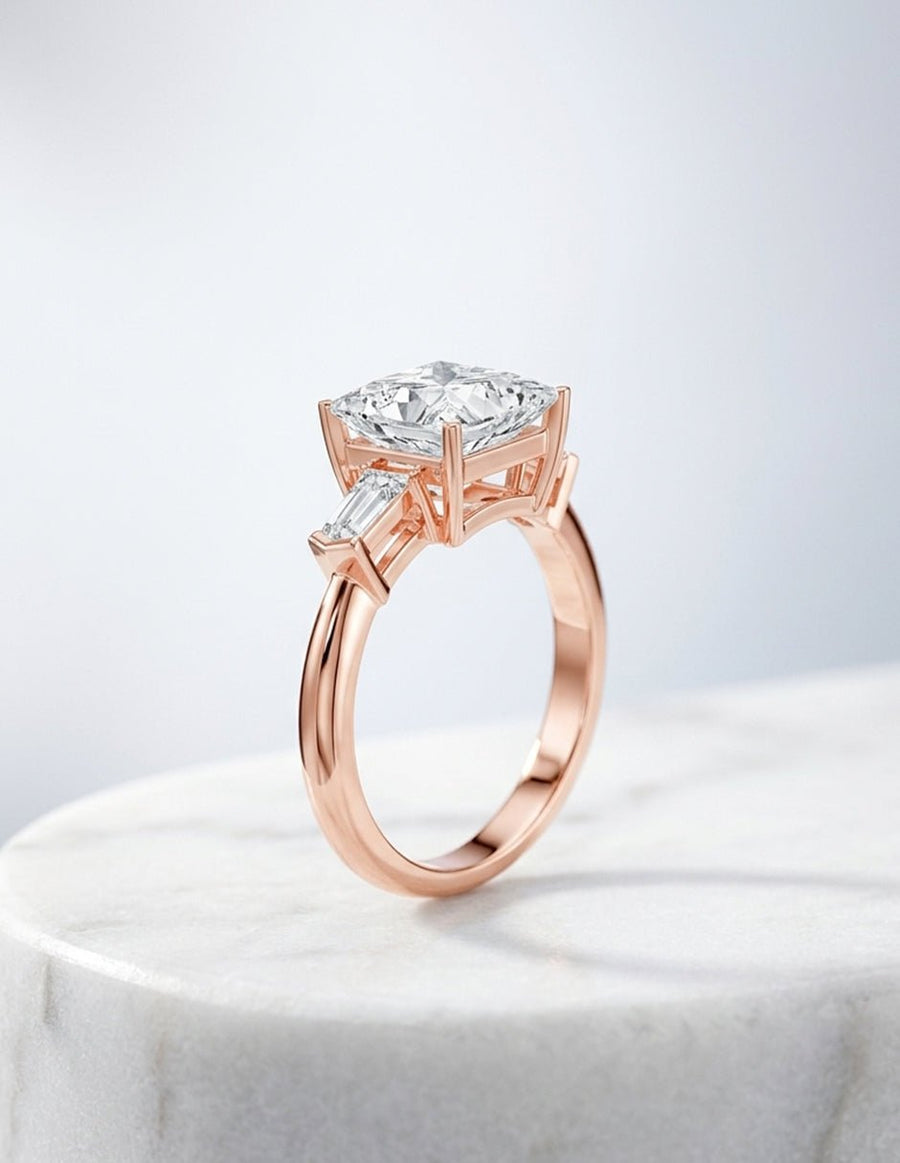 Anillo de compromiso - tres piedras - AMORE507-PR-LG