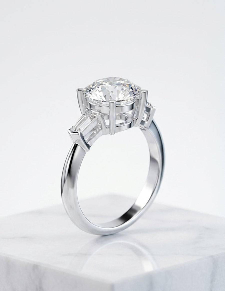 Anillo de compromiso - tres piedras - AMORE507-RD-LG