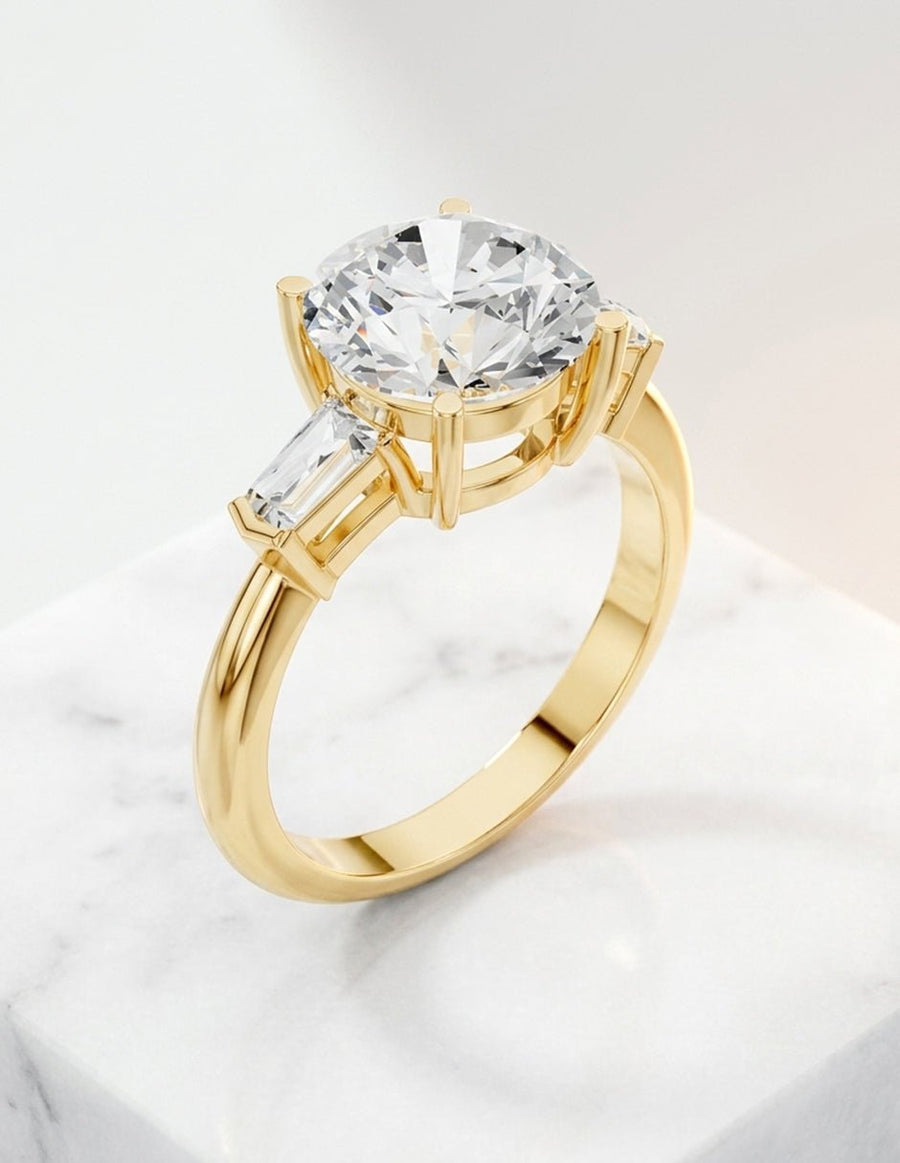 Anillo de compromiso - tres piedras - AMORE507-RD-LG