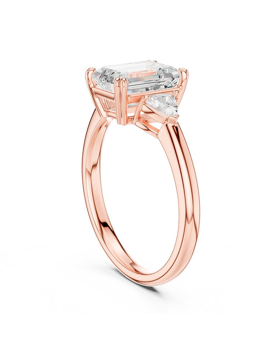 Anillo de compromiso - tres piedras - AMORE508-EM-LG