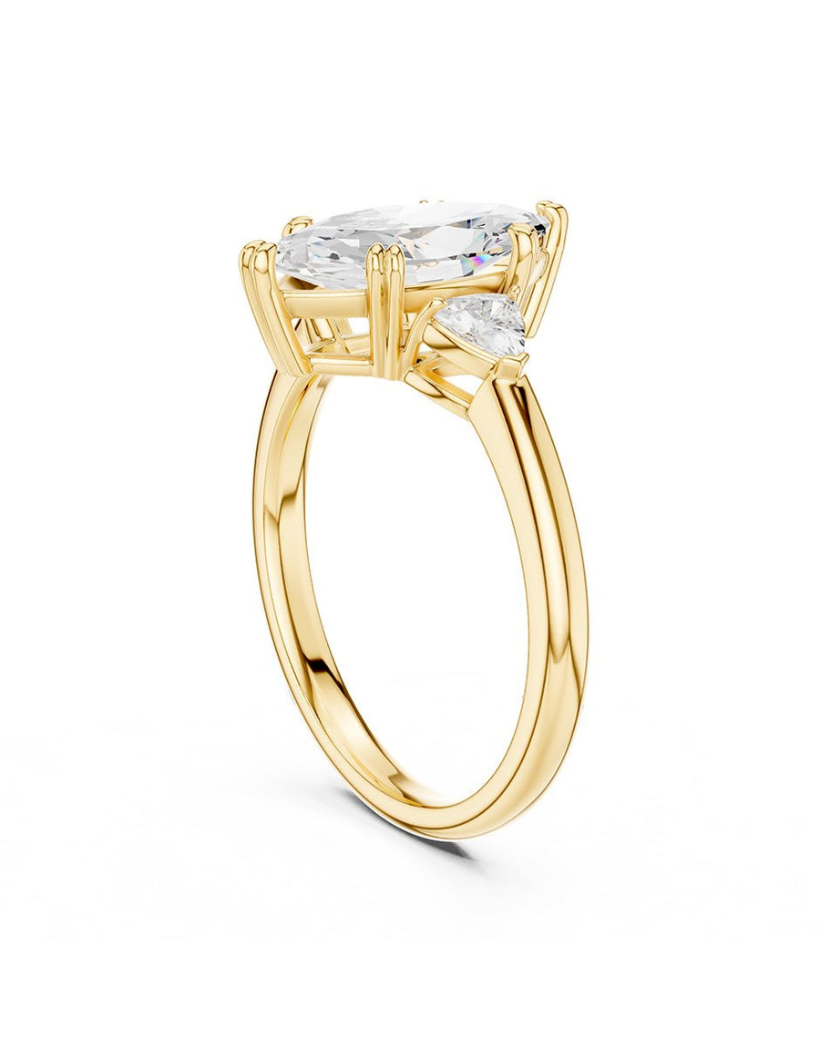 Anillo de compromiso - tres piedras - AMORE508-MQ-LG