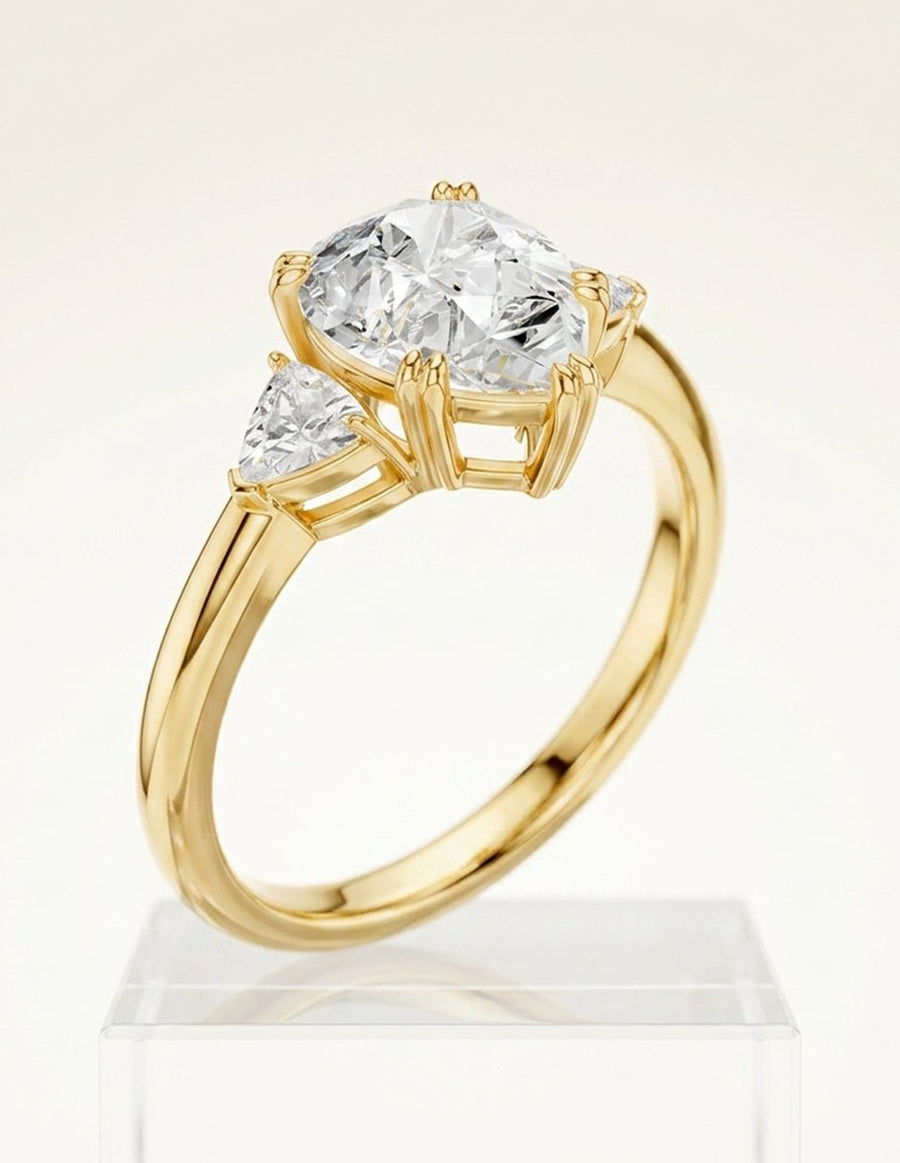 Anillo de compromiso - tres piedras - AMORE508-PE-LG