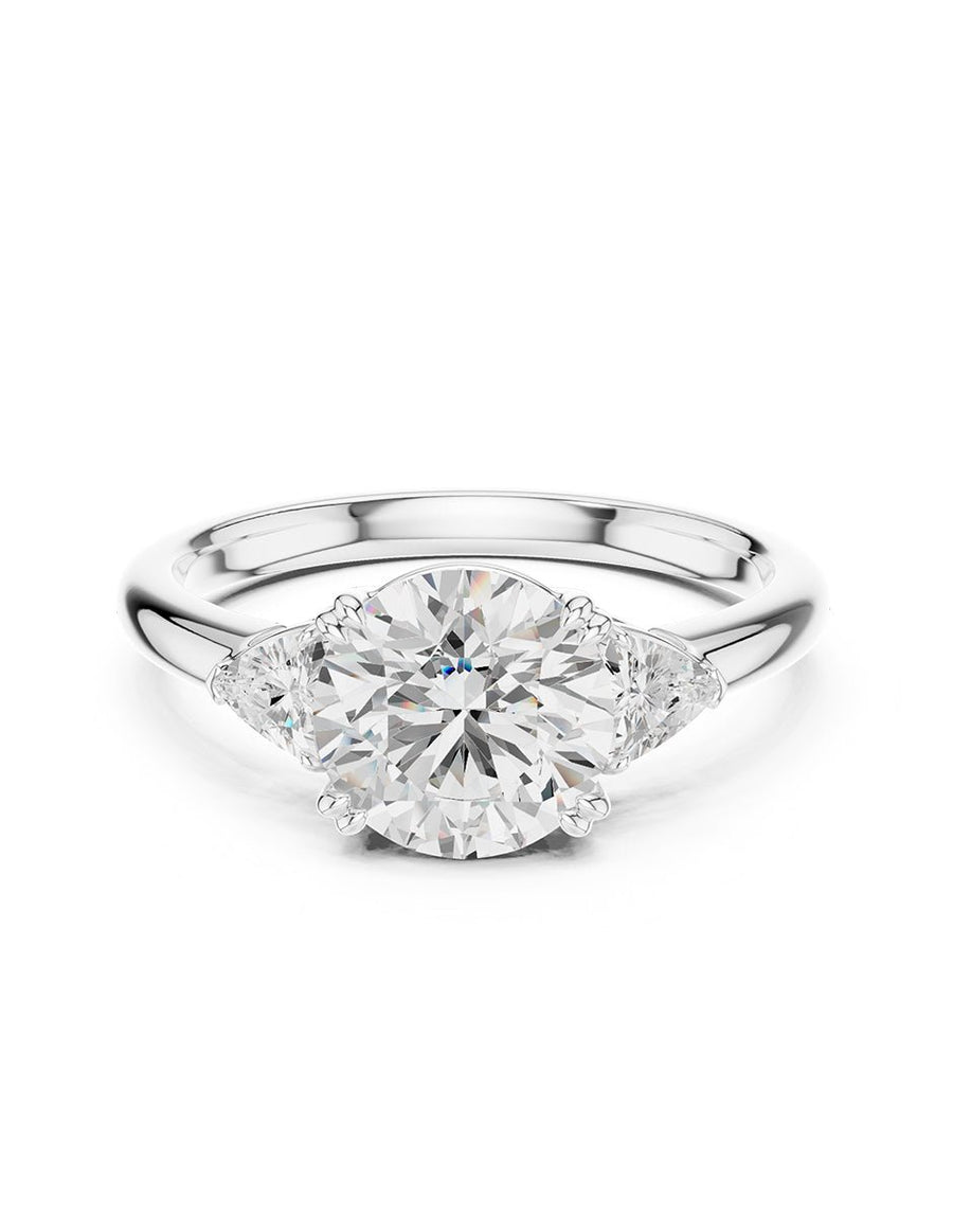 Montura para personalizar - tres piedras - AMORE508-RD