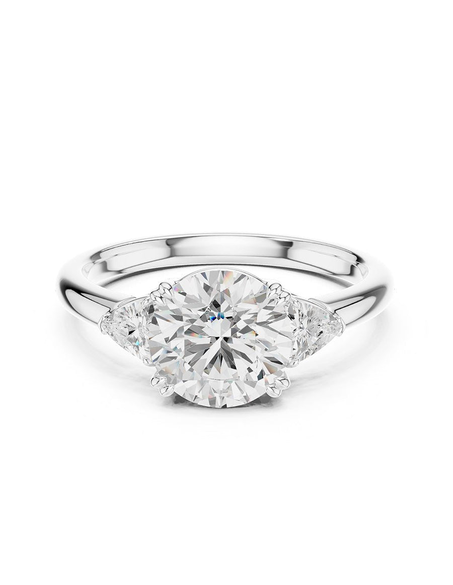Anillo de compromiso - tres piedras - AMORE508-RD-LG