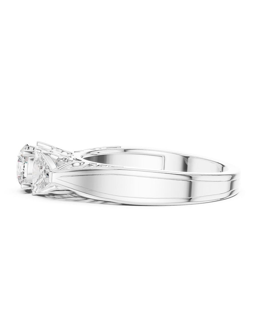 Anillo de compromiso - tres piedras - AMORE509-RD-LG