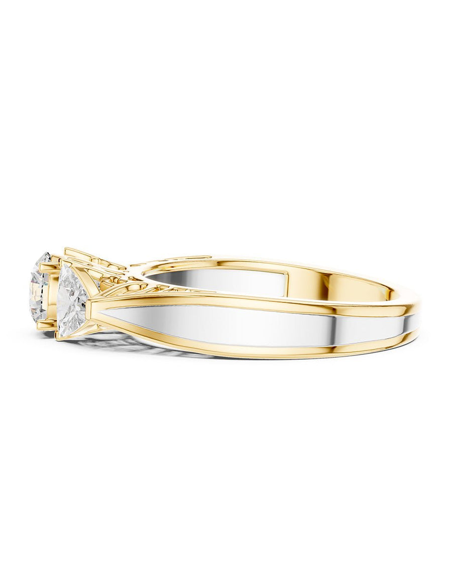 Anillo de compromiso - tres piedras - AMORE509-RD-LG