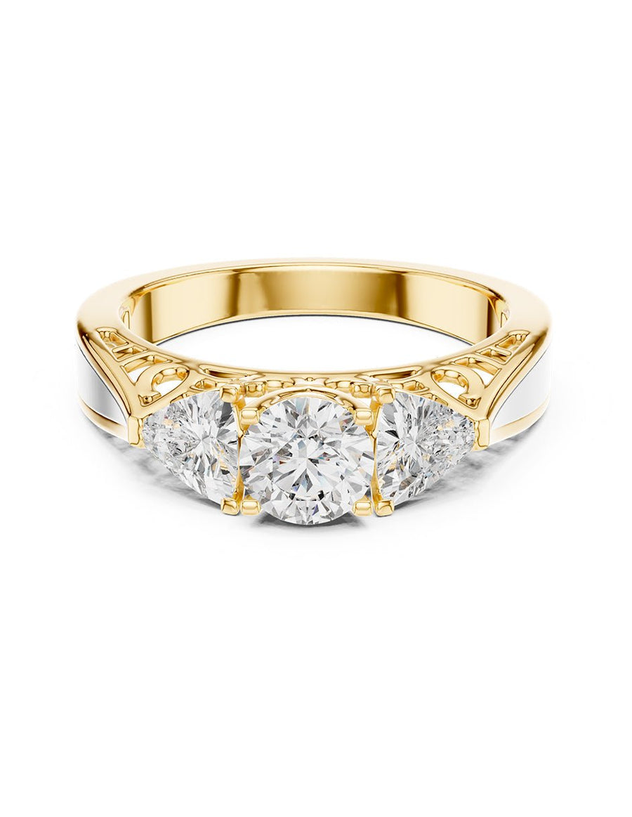 Anillo de compromiso - tres piedras - AMORE509-RD-LG