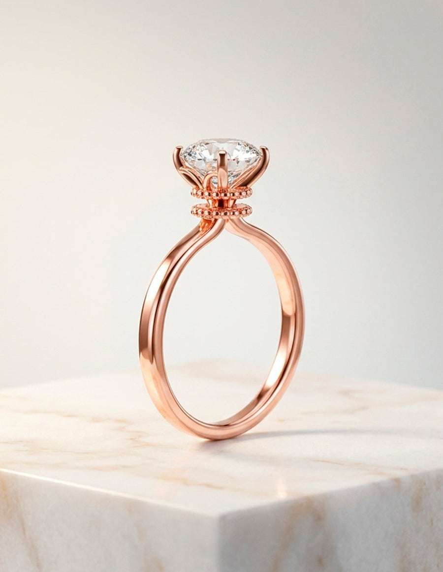 Anillo de Compromiso - solitario - AMORE51-RD-CZ