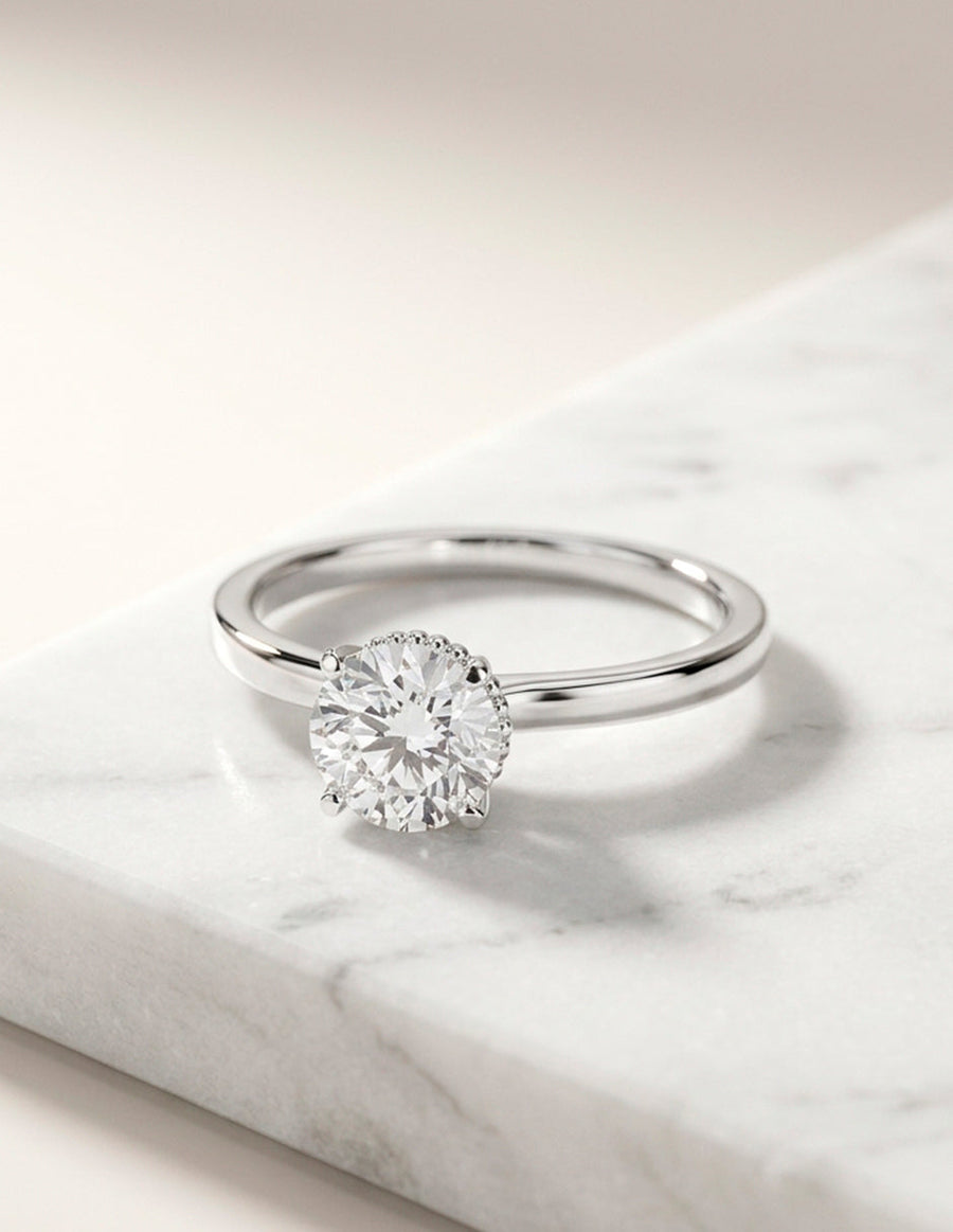 Anillo de Compromiso - solitario - AMORE51-RD-CZ