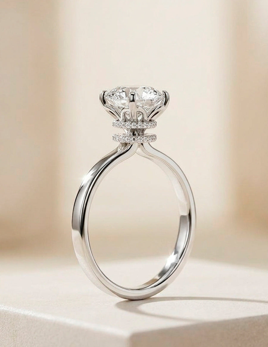 Anillo de Compromiso - solitario - AMORE51-RD-CZ