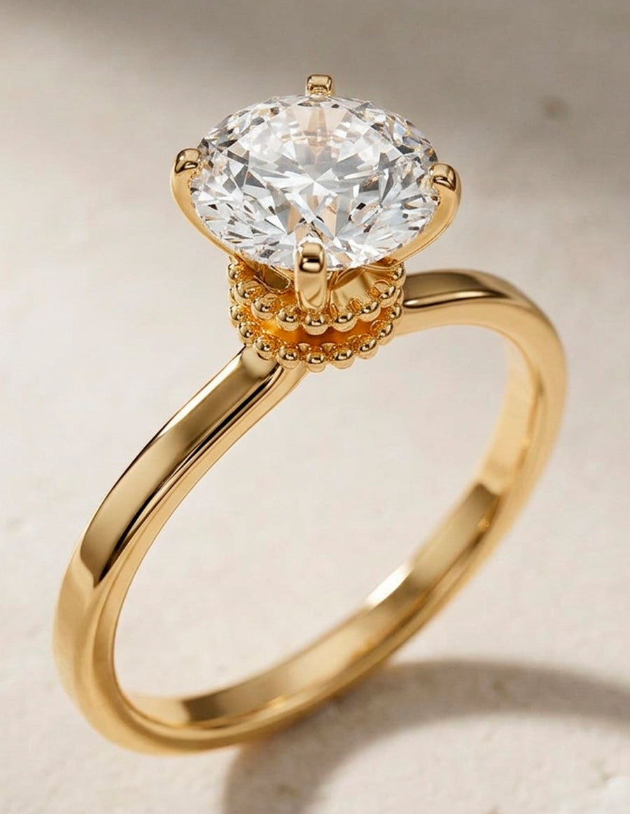 Anillo de Compromiso - solitario - AMORE51-RD-CZ