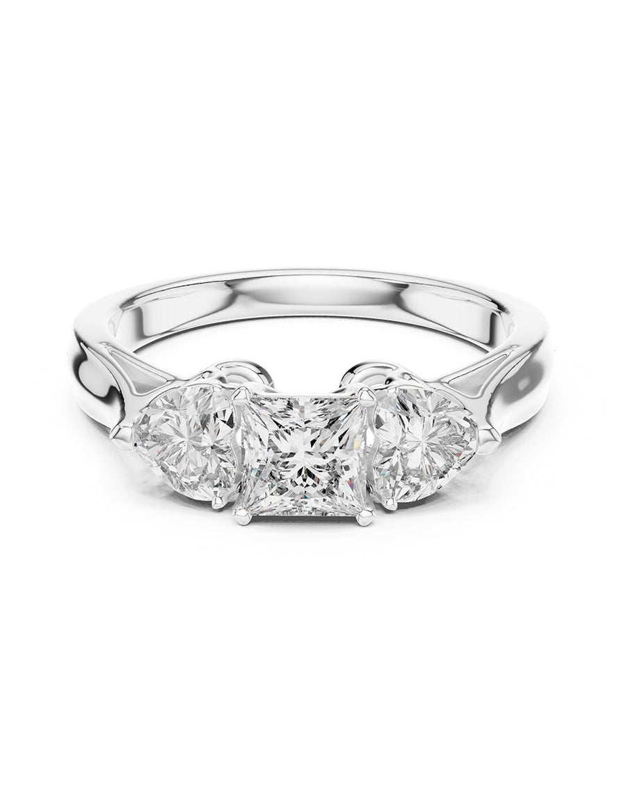 Anillo de compromiso - tres piedras - AMORE510-PR-LG