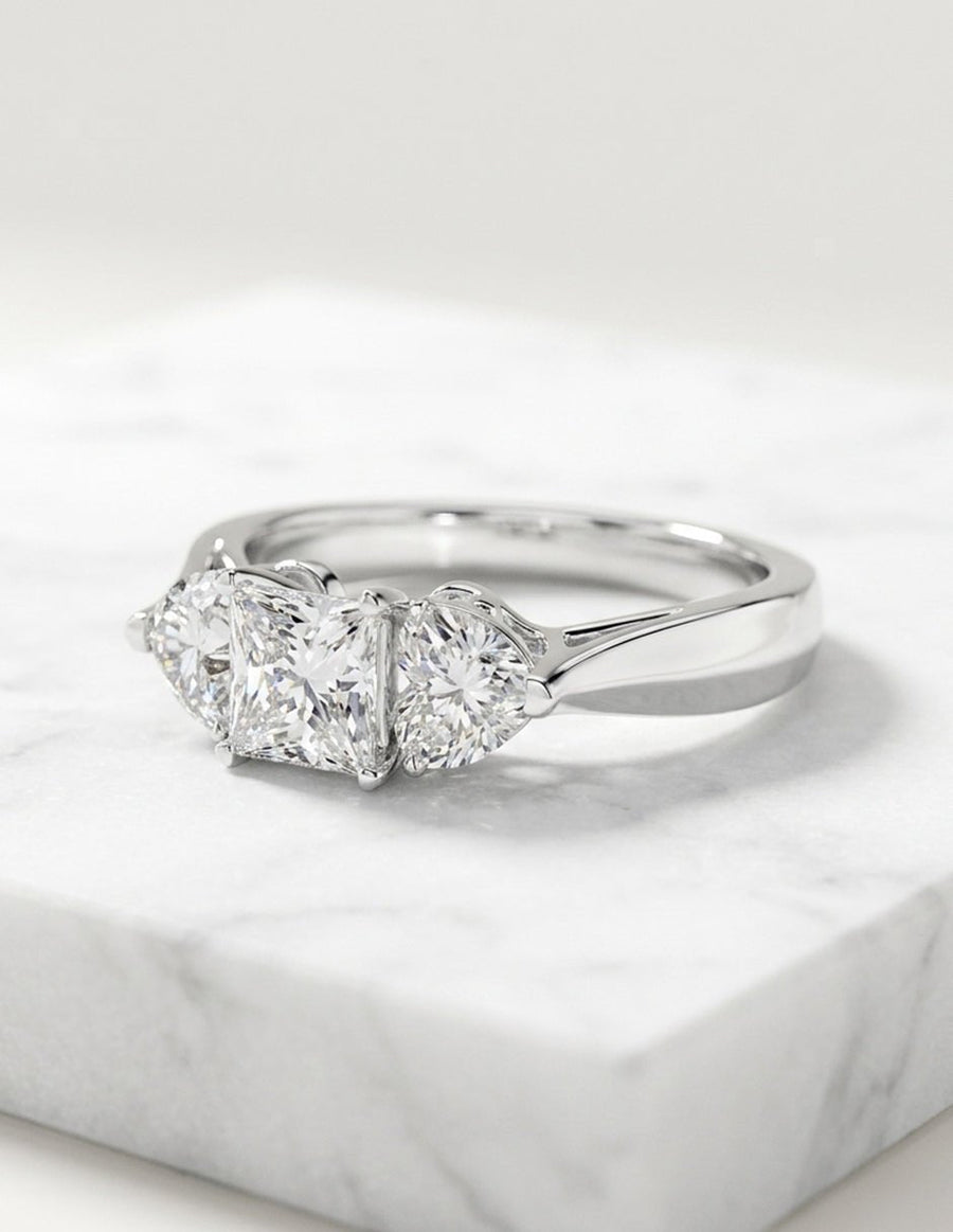Anillo de compromiso - tres piedras - AMORE510-PR-LG
