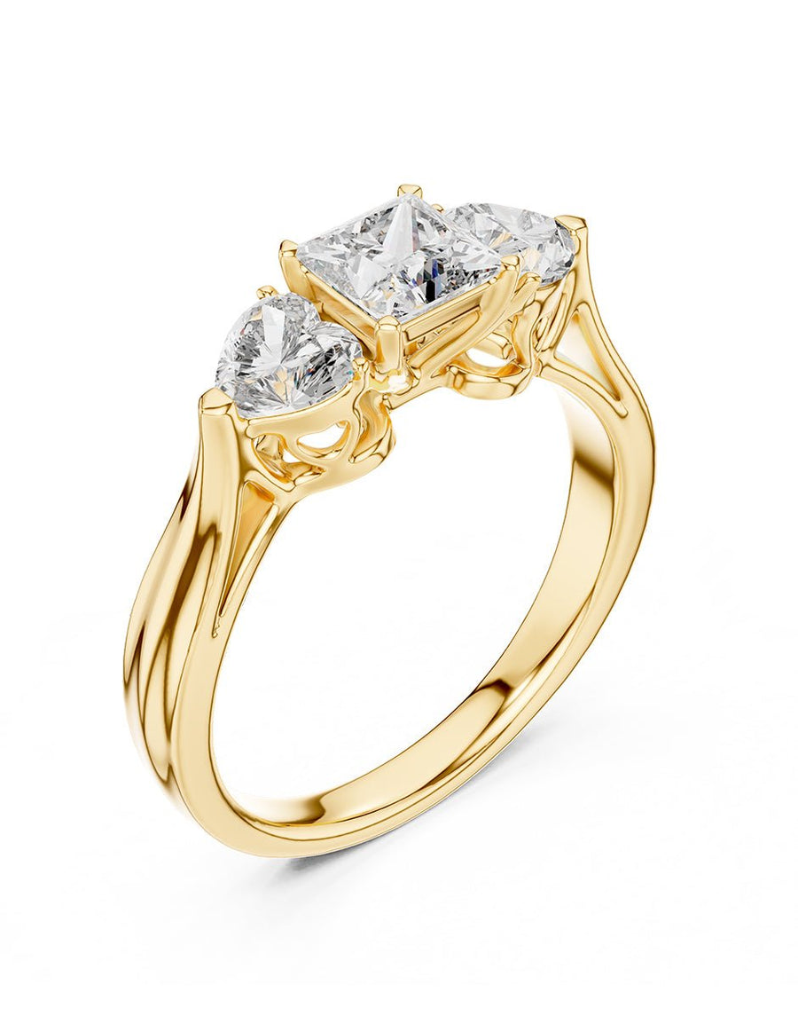 Anillo de compromiso - tres piedras - AMORE510-PR-LG