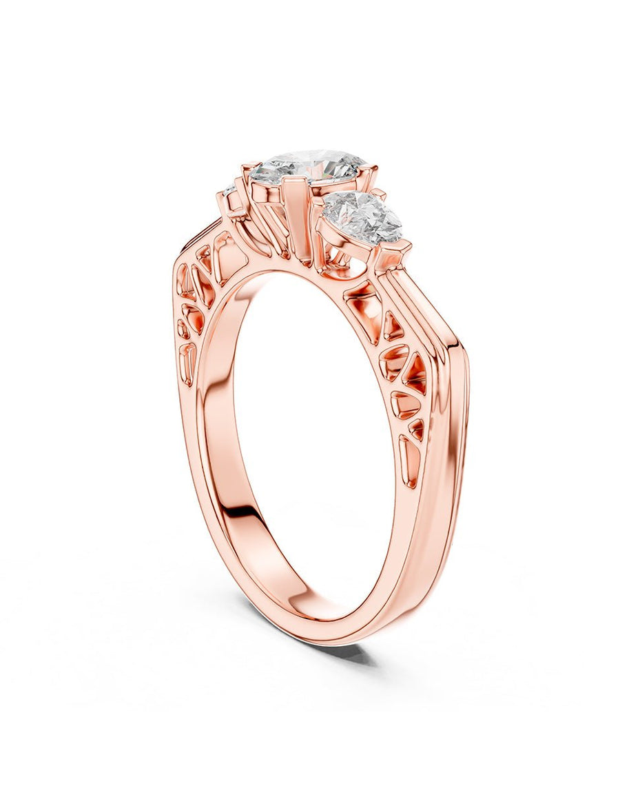 Anillo de compromiso - tres piedras - AMORE511-OV-LG