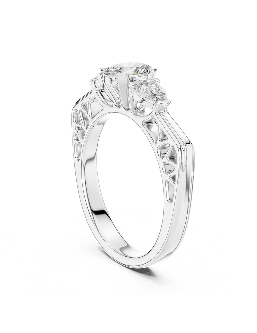 Anillo de compromiso - tres piedras - AMORE511-OV-LG