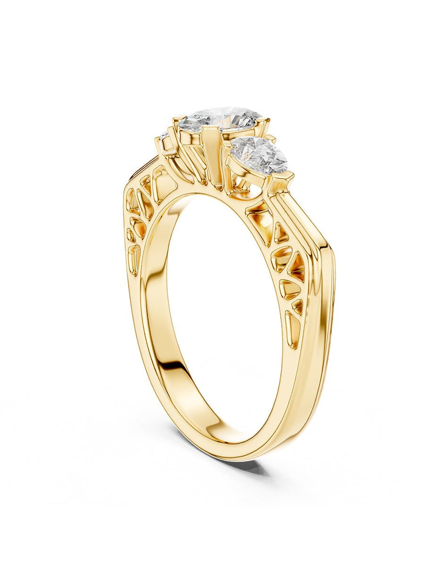 Anillo de compromiso - tres piedras - AMORE511-OV-LG