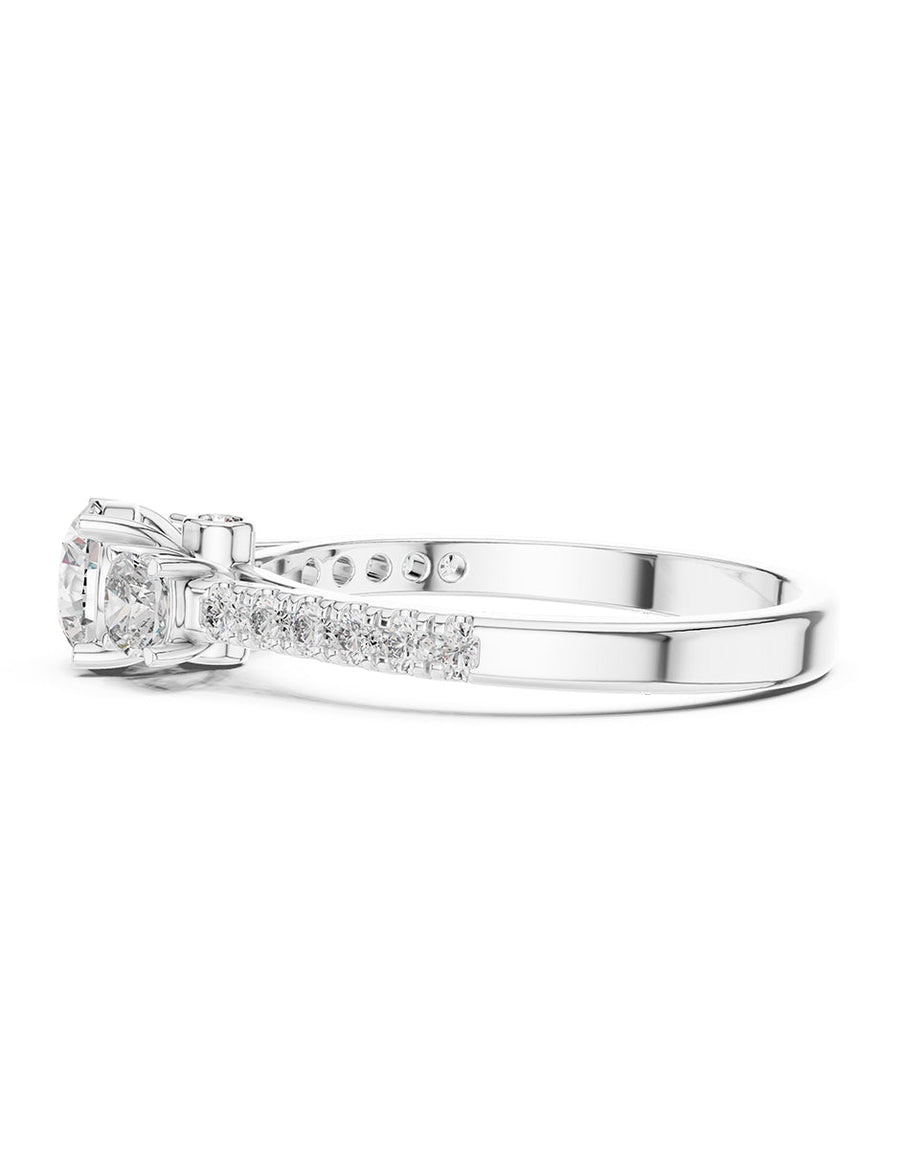 Anillo de compromiso - tres piedras - AMORE513-RD-LG