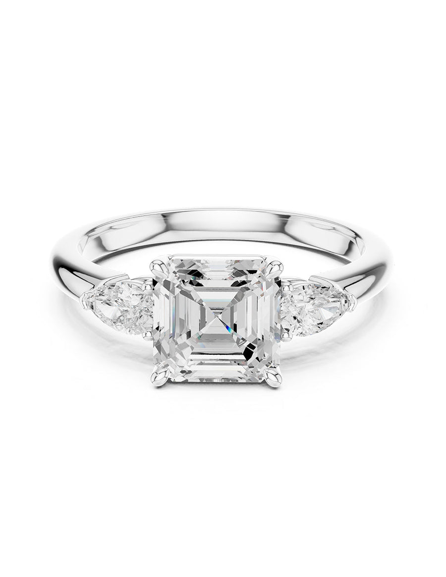 Anillo de compromiso - tres piedras - AMORE514-AS-LG